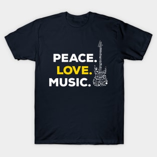 Peace. Love. Music. (white) T-Shirt